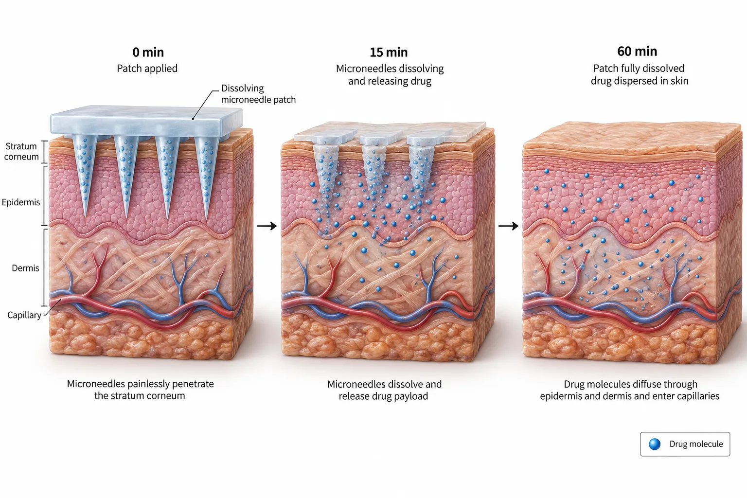 Dissolving microneedle patch for drug delivery