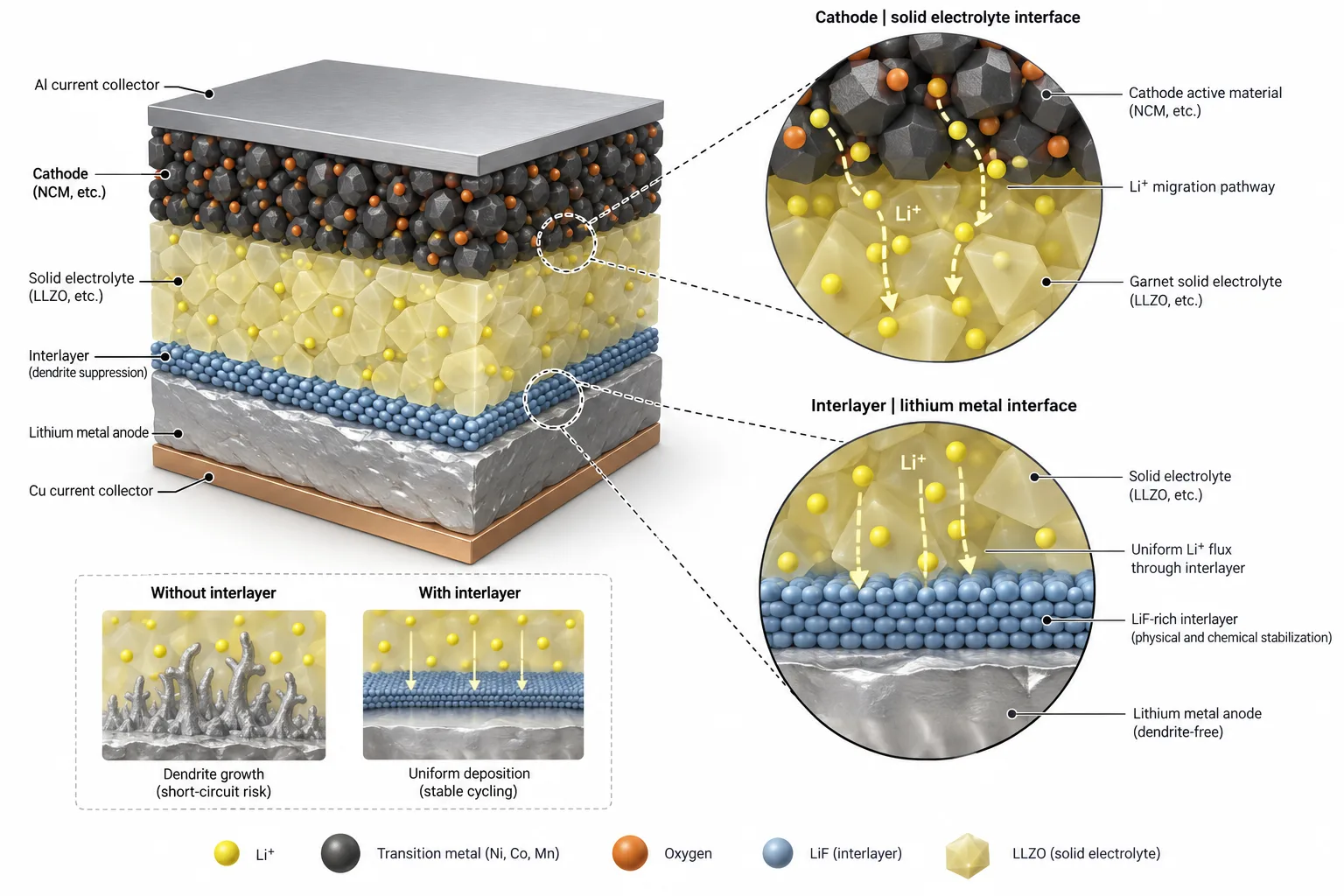 Interfaces in solid-state lithium-metal batteries